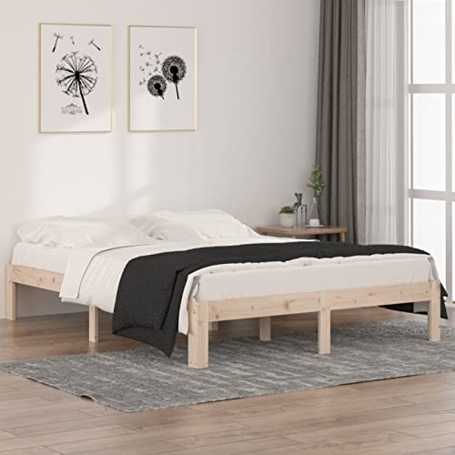 Tidyard Massivholzbett Holzbett Komfortbett Bettrahmen Seniorenbett Doppelbett/Einzelbett Jugendbett Landhausbett Gästebett Betten Bett für...