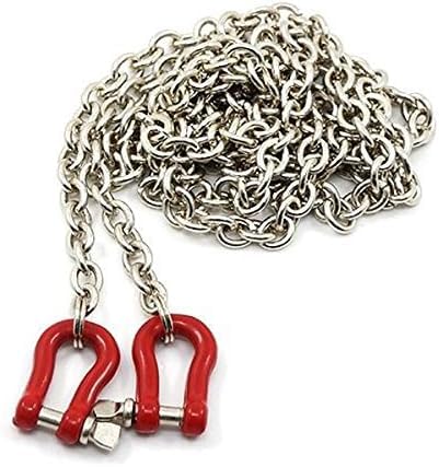 AMZSTAR Mini Metal Trailer Hook & Chain Decorative Accessories for 1:10 RC Rock Climbing Crawler SCX10 TRX-4 Wraith D90 Tamiya CC01 Decor Parts (A-red)