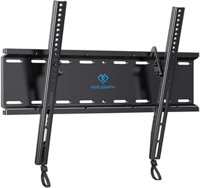 PERLESMITH Tilting TV Wall Mount Bracket Low Profile for Most 23-60 inch LED LCD OLED, Plasma Flat Screen TVs with VESA 400x400mm Weight up to 115lbs, Fits 16" Wood Stud