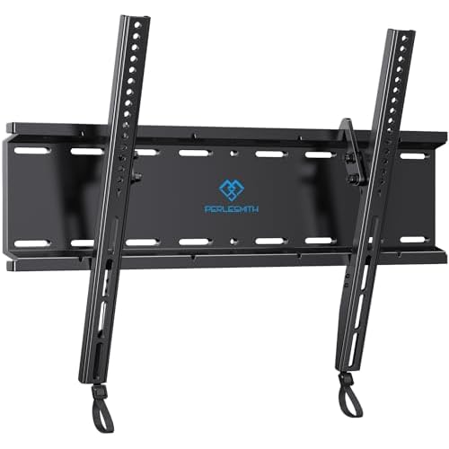 PERLESMITH Tilting TV Wall Mount Bracket Low Profile for Most 23-60 inch LED LCD OLED, Plasma Flat Screen TVs with VESA 400x400mm Weight up to 115lbs, Fits 16″ Wood Stud