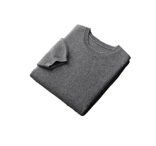 Men's 100 Percent Wool Knitted Sweater Casual Round Neck Short-Sleeved Knitted Pullover
