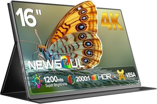 Newsoul Monitor Portatile 16 Pollici 4K UHD 1200 nits HDR,