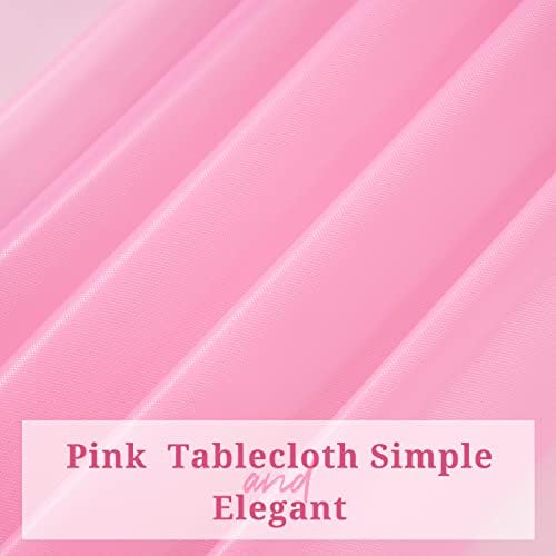 Teruntrue 8 Pack Pink Disposable Tablecloths Plastic Table Covers, 54 x 108 Inch Rectangular Plastic Table Cloths for Indoor or Outdoor Party, Birthday, Picnic, Graduation