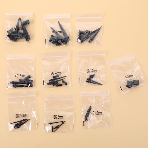 Kit de alongamento de orelha de acrílico com 48 peças, túneis de coração e alargadores para orelhas,