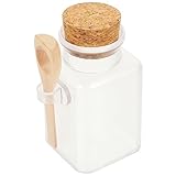 PHENOFICE 6個コルク栓付き バスソルト瓶 スプーン付き 密閉収納ボトル 浴室用 旅行用リフィル可能 ボトル 化粧品離ボトル バスソルトストレージ コンテナ