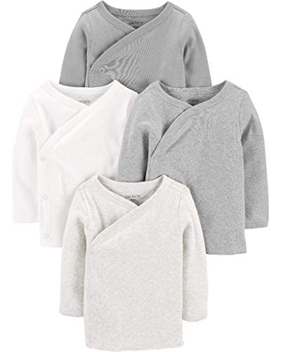 Carters Baby Boys 4-Pack Cotton Kimono Tees (9 Months, Heather/Ivory) #TOP3
