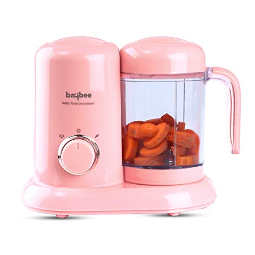 Baybee 4 in 1 Smart Baby Food Processor with Steamer & Grinder, Multi-Purpose Baby Food Blender for Cooking Healthy Organic Food, Ideal for Baby, BPA Free (Pink)