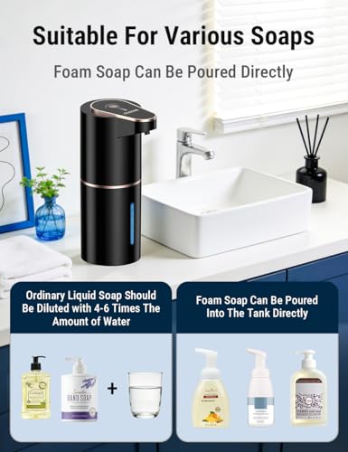 Image of Costar Automatic Soap Dispenser for Wash Basin, Rechargeable Sensor Foaming Handwash Dispenser Wall Mount, 3-Speed Adjustable, Auto Foam Dispenser for Kitchen, Bathroom - Deluxe Version