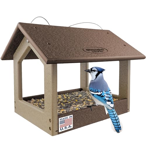 DutchCrafters Amish Recycled Plastic Bird Feeder Tudor Brown