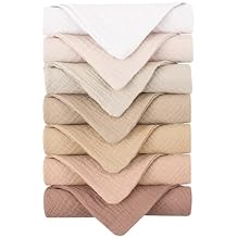 Konssy 7-Pack Soft Cotton Face Wash Cloths, Reusable Absorbent Washcloths for Sensitive Skin, Facial Makeup Remover Towels for Women 11 x 11 Inch