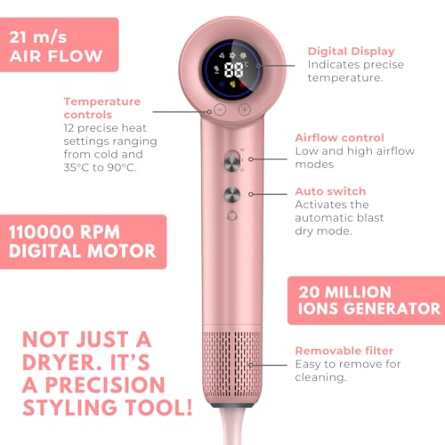Image of Alan Truman F-09 Digi Hair Dryer Metallic Pink