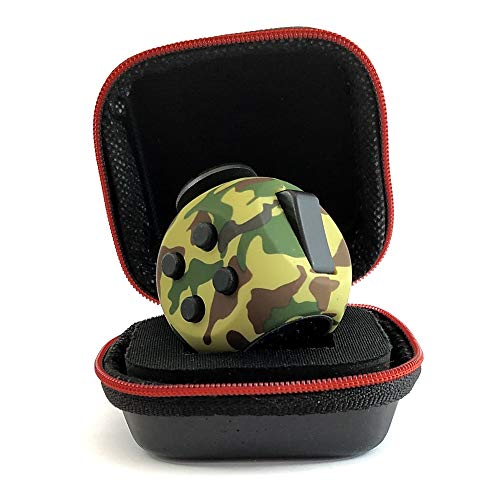 PILPOC theFube Fidget Cube - Premium Quality Fidget Cube Ball with Exclusive Protective Case, Stress Relief Toy (Camouflage Green)