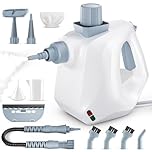 Jradse Nettoyeur Vapeur 1000W, Défroisseur Portable Haute Pression avec 11 Accessoires Réservoir 350ML Chauffage Rapide pour Sols, Vitres, Voiture, Carrelage, Canapé