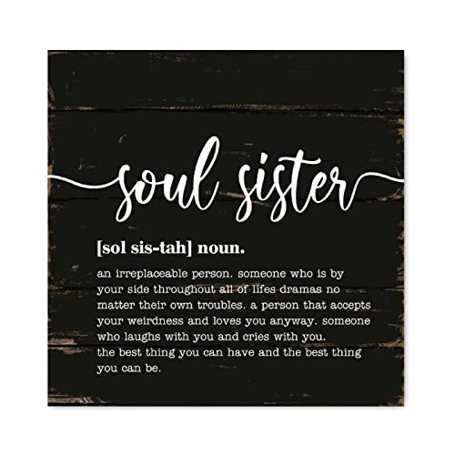 Cadeau de pendaison de crémaillère panneau en bois Soul Sister unique