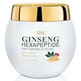 Ginseng Hexapeptide Anti Wrinkle Moisturizer, Brightening Face Cream with Shea Butter, Turmeric & Butylene Glycol, Brightening & Firming Skin, Deep Nourishment, Intensive Moisture Locking, 4.586oz