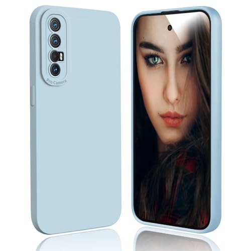 DESSEN Cover per Oppo Find X2 Neo - Silicone Custodia Antiurto Protezione Fotocamera Case Sottile e Morbida TPU Bumper Antishock Anti-Impronte, Blu Chiaro