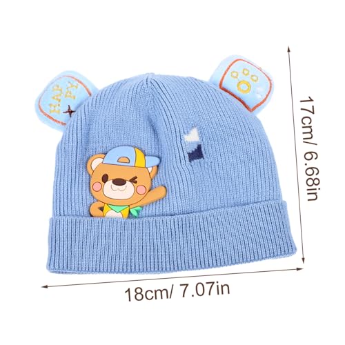 1Pc Winter Knitted Beanie Hat for Boys and Soft Woolen Cap for Outdoor Use Warm Fashion Accessory for Cold Weather Blue2