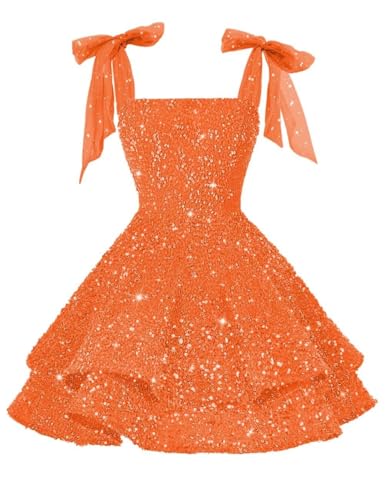 Sparkly Tiered Sequin Flower Girl Dress Bow Spaghetti Straps Short Birthday Wedding Pageant Formal Mini Dresses