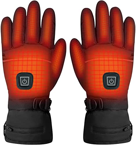 LUTOLA Gants Chauffants Gants Chauds Gants de Ski Chauffants et Gants de Moto Gants de Ski pour Femme et Homme Gants de Travail d'hiver 3 Niveaux de température réglable (Noir)
