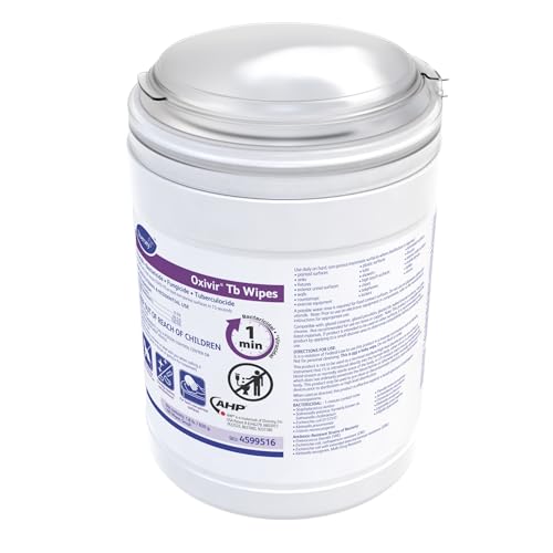 Image of Oxivir Diversey 4599516 Tb Disinfectant Small Wipes, Accelerated Hydrogen Peroxide Based Cleaner Disinfectant, Ready-to-Use, Unscented, 160-Wipes, 1-Canister (Pack of 12)