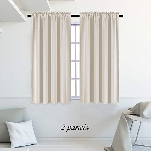 DONREN Cream Beige Blackout Curtain Panels for Bedroom - Thermal Insulated Room Darkening