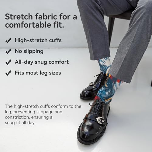 Image of Novelty Crew Socks for Unisex Wild Side with These Eye-Popping Prints 3 Pairs One Size