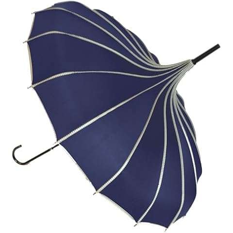 Soake Navy RIBBED Pagoda Stick Umbrella Cover