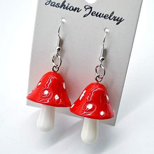 Women Environmental theme Acrylic Dangle Earrings For Female Party Red Purple Acrylic Colorful Mushroom Long Pendant Earrings - Image 3
