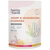 Hemp & Mushroom Gummies 6500mg - Max Strength for Adults - Chill, Inflammation, Natural Pain, Restful Sleep (325mg Gummy) - by Hemp and Hand