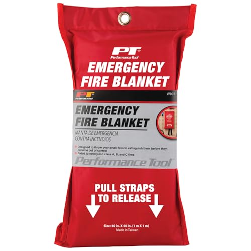Image of Performance Tool W905 Emergency Fire Blanket, for Class A, B and C Fires, for Shops, Homes, Cars and RVs