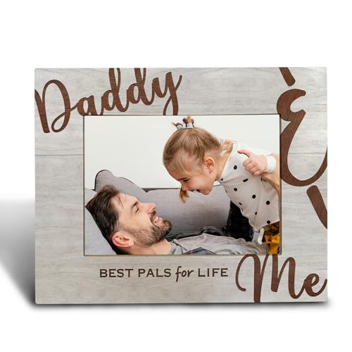 FHUGX Dad Daddy Picture Photo Frames 5x7 - Dad Gifts from Daughter Son for Father's Day Birthday, Family Picture Frame for Dad and Me, Daddy Wooden Picture Frames
