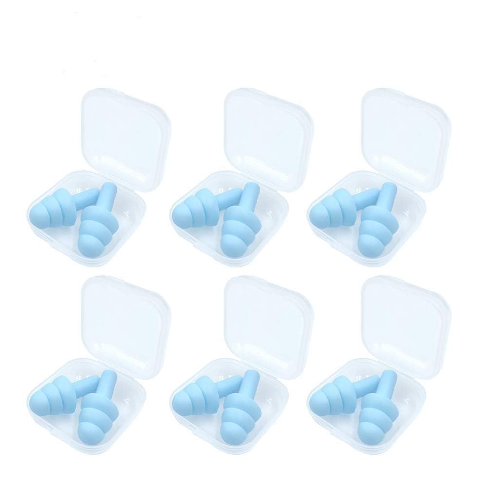 earplug Earplugs-6pack, Sleep Earplugs, Waterproof, Hypoallergenic-Swim, Concert, Earplugs- Travel Pouch Airplane Work Study Washable Reusable Reusable Carry Multicolor-image-12