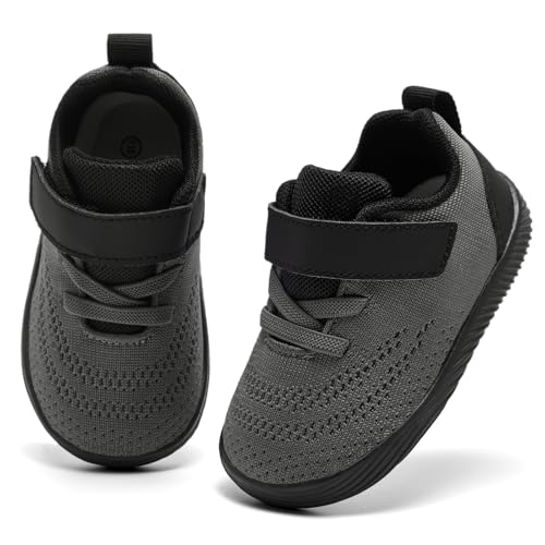Image of MORENDL Toddler Sneakers Baby Boys & Girls Barefoot Shoes Lightweight Breathable Walking Running Tennis Athletic Sport Shoes