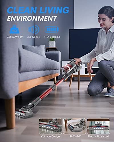 Fykee Cordless Vacuum Cleaner, 7 In 1 Upgraded 85,000Rpm Cordless Stick Vacuum Cleaner With 3 Mode, Up To 45 Mins Run Time Wireless Vacuum Cleaner With 1.2L Dust Cup For Pet Hair Carpet Floor #TOP5