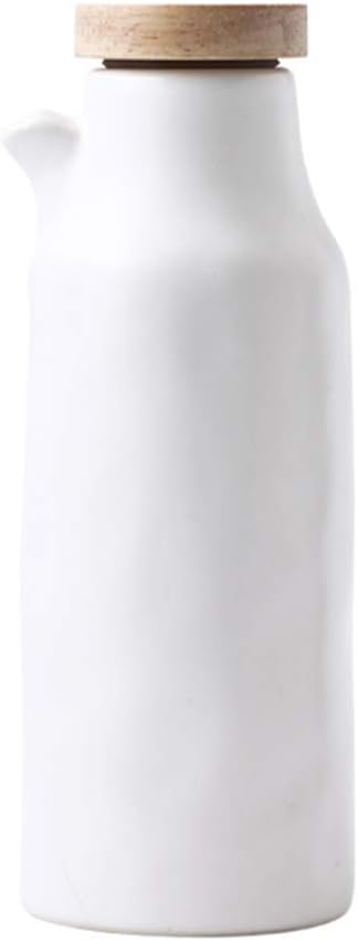 Oil Bottle Vinegar Bottle Ceramic Vinegar and Oil Dispenser 400ML Spice Jars Sauce Vinegar Oil Cruet Bottle Spice Bottle Kitchen Home Restaurant Kitchen Supplies-Weiß