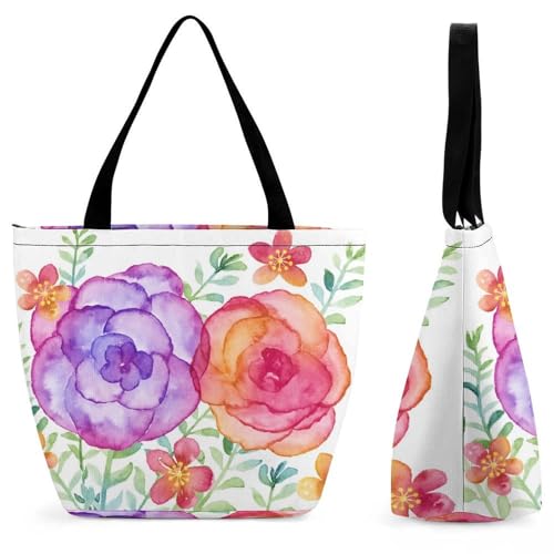 Sac à main pour femme grand sac de shopping rose et violette 28.5x18x32.5cm