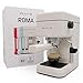 Flux’s Roma – Cafetera Express con Espumador de Leche y Bomba Italiana de 20 Bares, Brazo Portafiltros con Doble Salida y Dos Filtros, para Espresso y Cappucino, Fabricada en Europa. (Crema)
