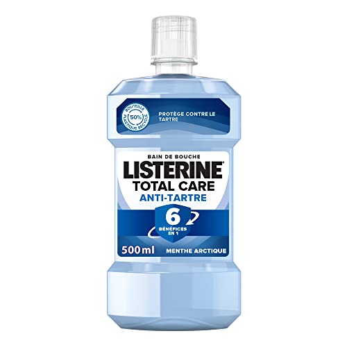 Listerine Bain de Bouche Quotidien, Anti Tartre Dentaire, Menthe Arctique, pour une Haleine Fraîche, 500ml