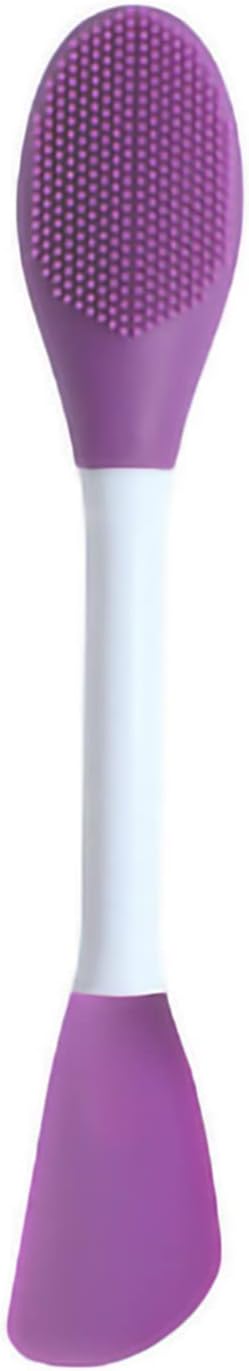 Fictory Double Ended Facial Mask Brush, Silicone Applicator & Cleanser, Gemakkelijk Schoon, Donker Paars