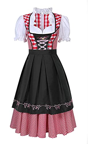 VKI® Traje de Damas Oktoberfest Vestido Dirndl Alemán para Mujeres, Disfraces para el Oktoberfest Bávaro, Carnaval, Halloween, L Cover