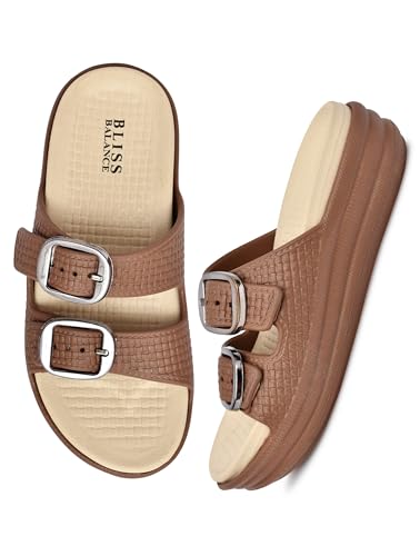 Image of BLISS BALANCE SUPER SOFT Comfortable with Adjustable Strap Flip-Flops Women's & Girl's Cushioned |Waterproof Anti Skid & Lightweight OUT Door & IN Door Slipper INDIGO11