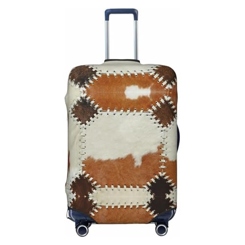 Spandex Travel Luggage Cover Printed Vintage Cow Print Double-Sided Suitcase Protector Bag,Dust-Proof Anti-Scratch Washable Baggage Covers For Kid Adult,Medium - Main Image