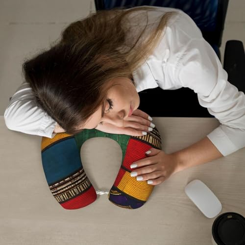 Almohada de viaje con relleno de poliéster y diseño africano miniatura 7