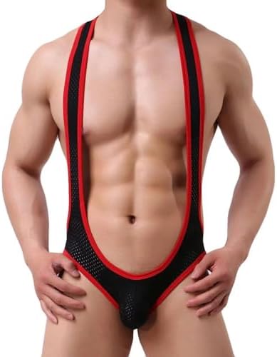 Tanga con Suspensorio de Malla Sexy para Hombre Tirantes, Disfraz...