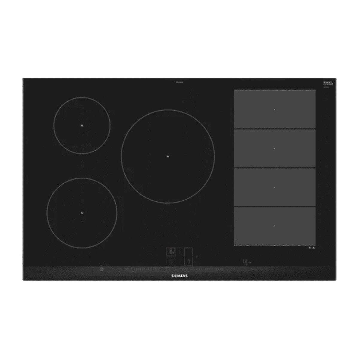 Siemens EX875LVC1E plaque Noir, Acier inoxydable Intégré (placement) Plaque avec zone à induction 5 zone(s)