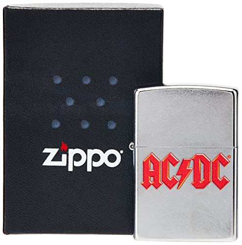 Encendedor Zippo con logo AC/DC y acabado Street Chrome miniatura 1
