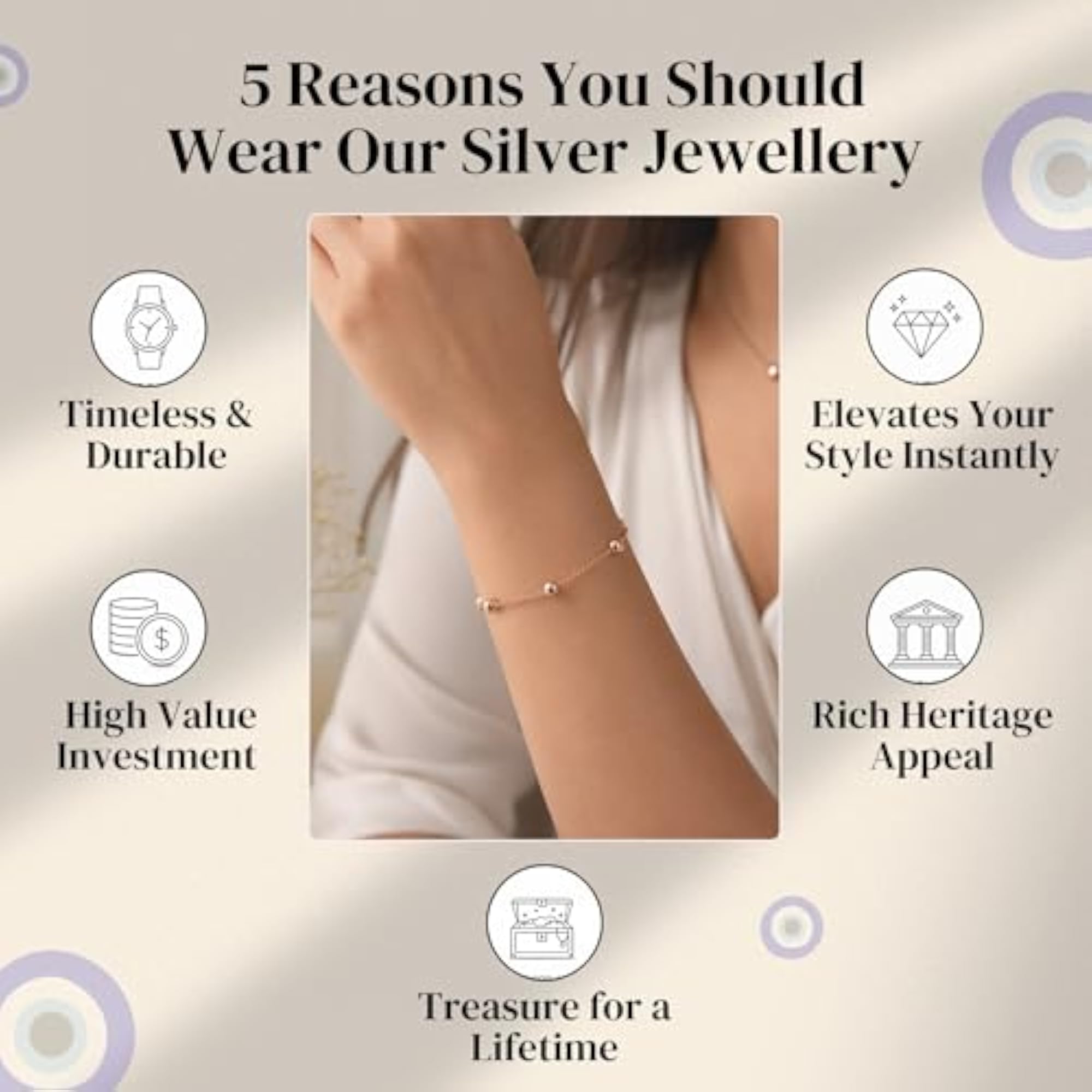 Women's 925 Sterling Silver Rose Plated Ball Bracelet