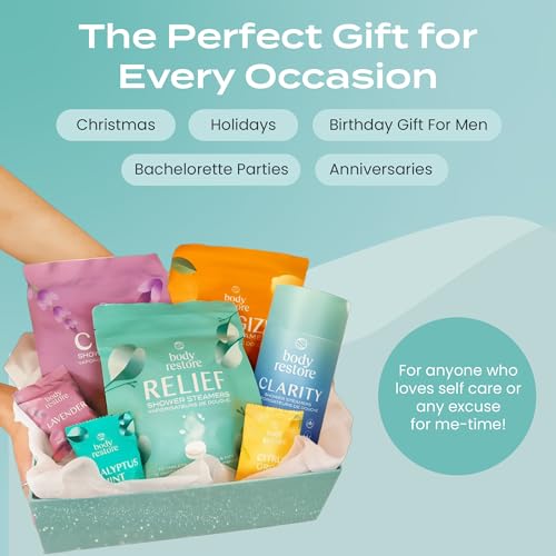 Body Restore Shower Steamers Aromatherapy 15 Pack - Christmas Stocking Stuffers for Men, Birthday Gifts for Women, White Elephant, Relaxation, Self Care - Eucalyptus image 6