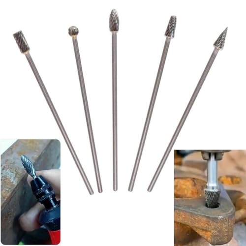 Set de 5 fresas de carburo rotativas 100 mm corte simple miniatura 7