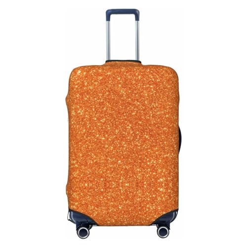 Orange Glitter Luggage Cover Protector Anti-Scratch Washable Fits 18-32 Inch Luggage-Small